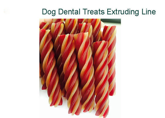 Δίδυμη στριμμένη χρώμα γραμμή παραγωγής πρόχειρων φαγητών σκυλιών τσίχλας μηχανών τροφίμων της Pet μορφής