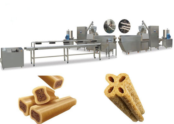 Δίδυμη στριμμένη χρώμα γραμμή παραγωγής πρόχειρων φαγητών σκυλιών τσίχλας μηχανών τροφίμων της Pet μορφής