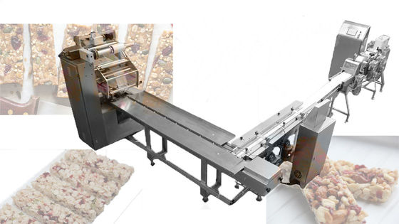 2.2kw μίνι Granola καρυδιών φραγμών συσκευαστής Wiith γραμμών τεμνουσών μηχανών πλήρης
