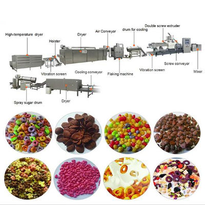 Γραμμή παραγωγής δημητριακών προγευμάτων και νιφάδων καλαμποκιού/μηχανή εξωθητών πρόχειρων φαγητών ριπών