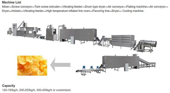Ροστό Nestle / Kelloggs χύδης βρώμη δημητριακά καλαμπόκι νιφάδες κατασκευαστής μηχανή με CE ISO9001