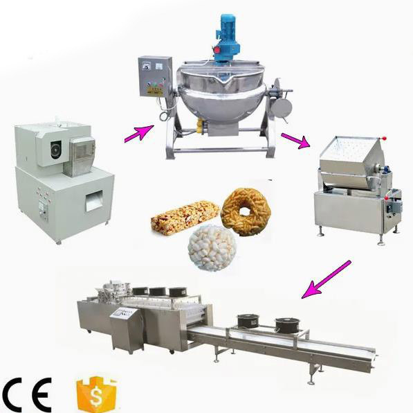 Σκαμένο κέικ ρυζιού που κατασκευάζει τη μηχανή/την ξεφυσώντας μηχανή δημητριακών για το κεχρί, σίτος